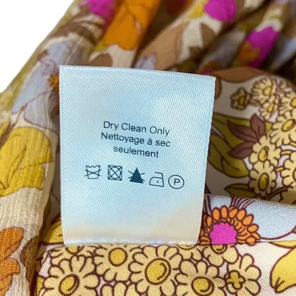 Veronica Beard Alannah Silk Floral Stone Multi Ruched Maxi Dress Size 8 - Picture 12 of 12